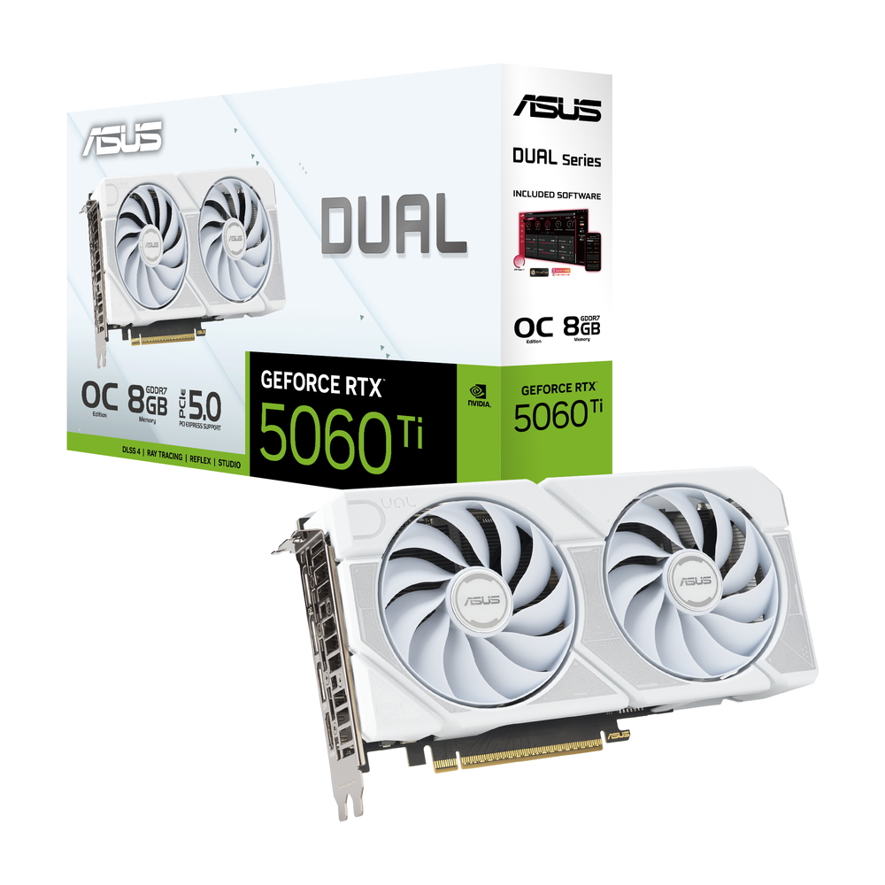 NVIDIA GeForce RTX 5060 Ti / 5060搭載・ホワイトカラー「DUAL